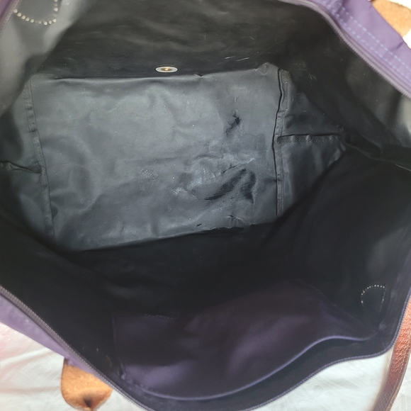 Longchamp Purple Tote with Brown Leather Details - Picture 12 of 16